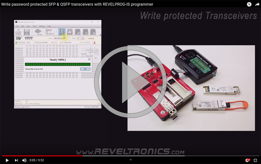 Writing password protected SFP transceivers