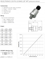 10 BAR 150 PSI pressure sensor datasheet